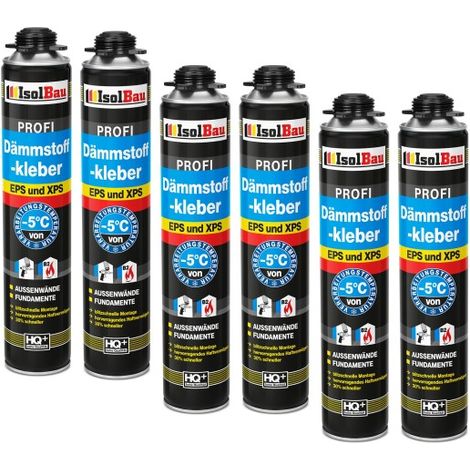 IsolBau Mousse adhésive pour polystyrène XPS EPS Dämmstoffkleber 6 x 750 ml (1/5)