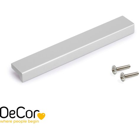 Poignée pour meubles Xirivella L160mm entraxe 128mm Aluminium Anodisé mat - EMUCA - 9355562 (1/2)