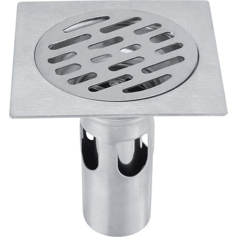 Siphon de sol en acier inoxydable épais – Drain carré pour évacuation machine à laver, toilette, douche, cuisine (1/5)