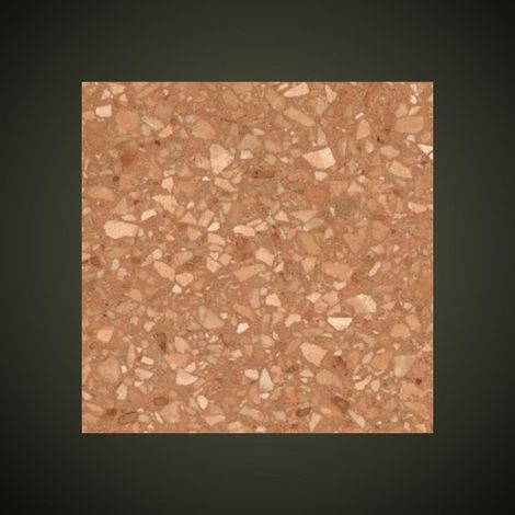 Véritable Carreau Terrazzo fond ocre inclusions orange Rosso Verona 30x30 cm boîte de 0.72m2 Satiné - Gioia Materia