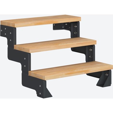 Dolle Modultreppe Gardentop Innen Buche 3 Stufen 54-66cm Geschosshöhe 75cm Stufenbreite ohne Geländer (1/4)