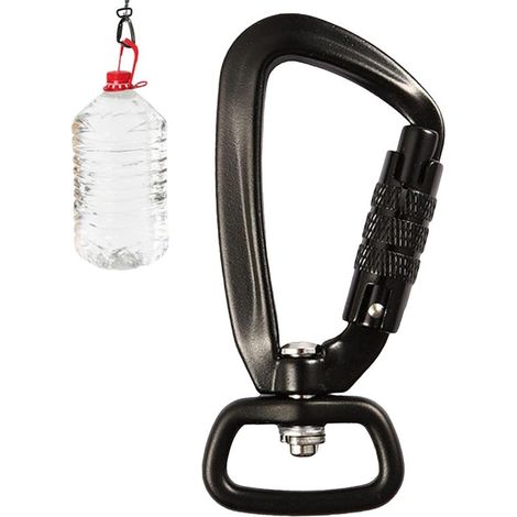 Automatischer Verriegelungskarabiner, 360-Grad-Drehkarabiner, robuster Karabiner zum Klettern, Abseilen und Bergsteigen, D-Form (1/5)