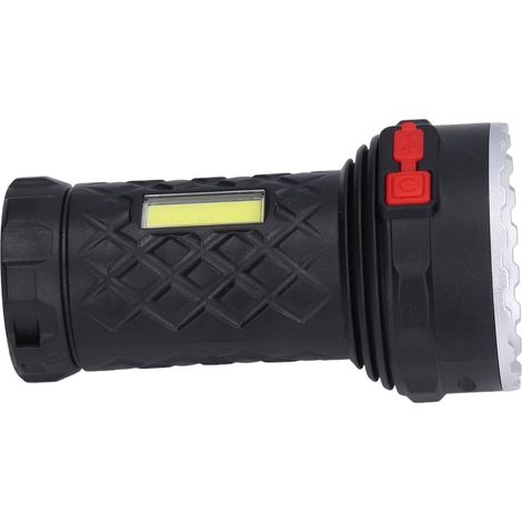 Lampe torche LED ultra puissante, 7 LED, rechargeable USB, 4 modes d'éclairage, étanche, pour randonnée, camping, course nocturne, aventure, réparation, avec batterie intégrée (W5115) (1/5)