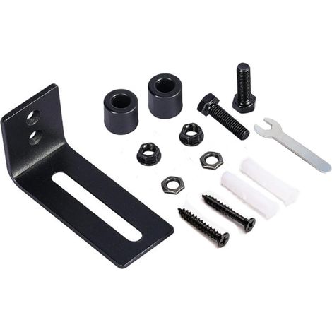 Black Conclude Ensemble de rails de guidage modifiables pour porte coulissante avec rotation complète pour portail de grange télétravail (1/5)