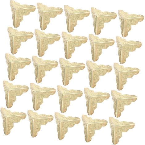 24 Pièces Protecteurs Angles Antique pour Meubles Coins Décoratifs Métal avec Clous Protection Solide pour Armoires Boîtes et Tables Style Vintage (1/5)