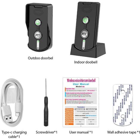 Kabellose, wiederaufladbare Türklingel mit 1000 m Reichweite für intelligente Türsprechanlagen für Zuhause