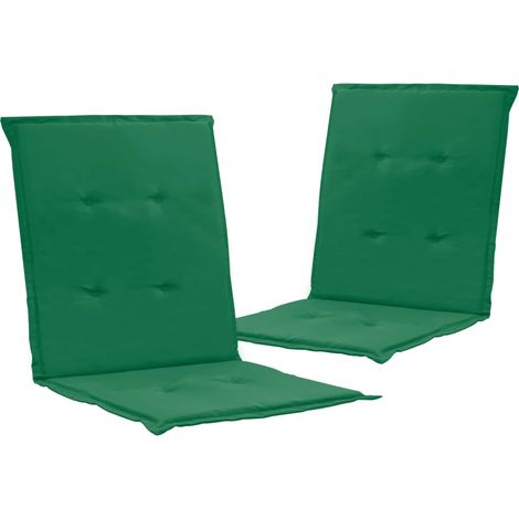 juego de 2 cojines para sillas de jardín 100% poliéster impermeable verde 100 x 50 x 3 cm DEC021684