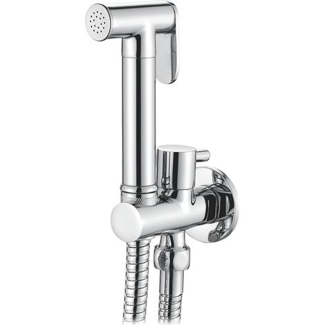 Unterputz-Duschset für WC mit Schlauch, Halterung, Handbrause, Chrom, Silber (1/5)