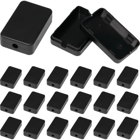 Lot de 20 Noir Boîtes de Jonction en ABS mini Boîte de Dérivation Electrical box avec Trous de 6 mm Boîte de Connexion de Guide-Câbles pour Boîtiers pour Composants Électroniques (1/5)