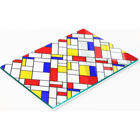Tabla de cocina de vidrio templado con gráficos abstractos decorativos 80x52 cm (1/5)