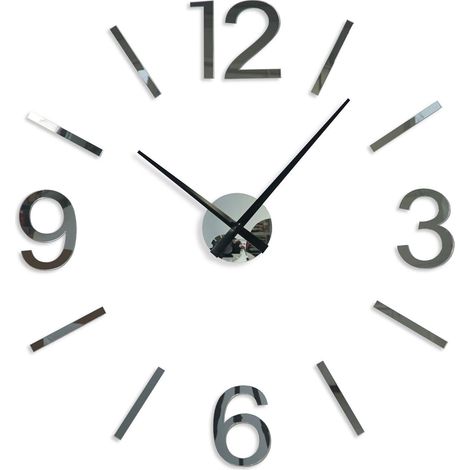 Grande Horloge Murale Moderne DIY 4 Miroir XXL, 100-130cm, Salon, Chambre à Coucher, fabriqué en UE, Silencieux (1/5)
