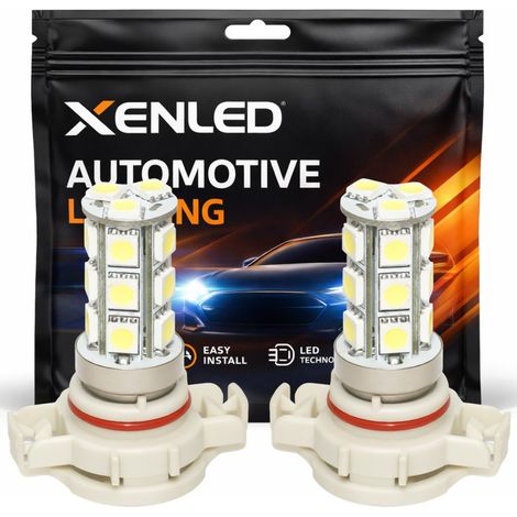 2 x Ampoules 18 LED SMD - PS19W - Blanc 12V - Lampe de feux de jour (1/4)