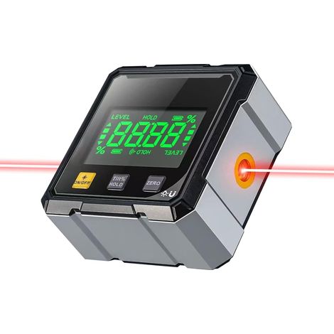 Inclinomètre Numérique, Niveau Electronique, Inclinomètre Magnétique Numérique Avec Laser Electronique, Écran LCD Niveau Numérique Usb Rechargeable Pour Le Travail Du Bois, La Construction, DIY (1/5)