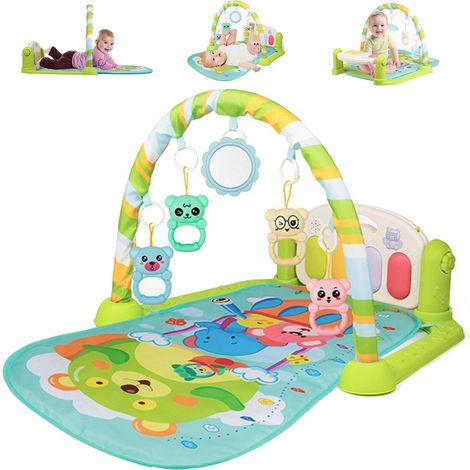 Tapis d'éveil musical bébé avec piano à pieds, tapis de jeu sol moelleux, couverture d'activités éducatives pour nourrisson, jouet de sol polyvalent pour s'allonger et s'asseoir, gym d'éveil sensoriel (1/4)