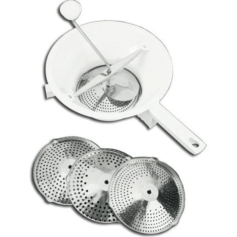 Metaltex Lebensmittelmühle, 3 Edelstahlscheiben, 20 cm PP-Körper