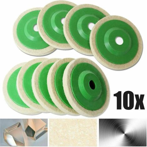 10 Morceaux de Laine de Polissage Meuleuse d'angle de Roue disque de Polissage en Feutre 100mm (1/5)