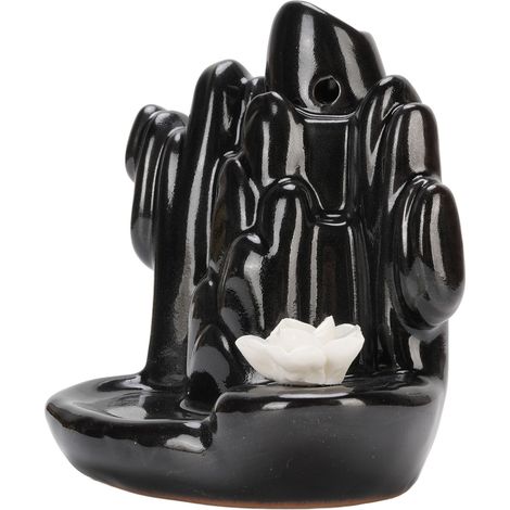 Brûle-encens à contre-courant en céramique décor montagne cascade pour cône encens aromathérapie méditation maison (1/5)