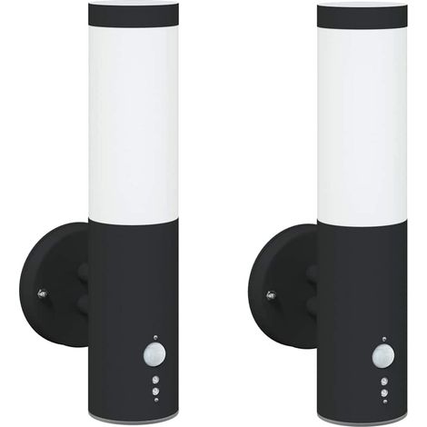 Applique Murale Extérieure 2 pcs Noir 15 x 7,5 x 33 cm (1/5)