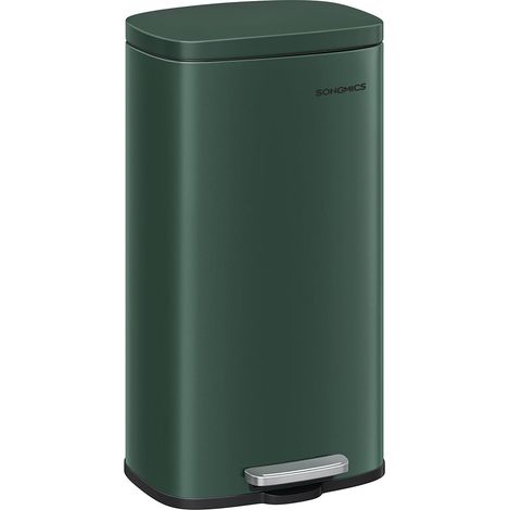 Pattumiera da cucina da 30 litri pattumiera a pedale con coperchio a chiusura ammortizzata secchio interno in acciaio verde retrò 120007175
