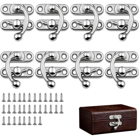Lot de 8 Fermoirs à Rotation Vintage en Fer avec Vis, 4 Gauche + 4 Droite, Loquets Décoratifs pour Boîte en Bois, Coffret Cadeau, Coffre, Armoire et Projets Artisanaux DIY (1/5)