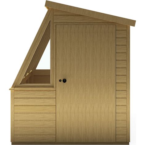 Iceni 8 x 6 Feet Potting Shed Pre Hung Doors with Opening Glass Side Window Style B