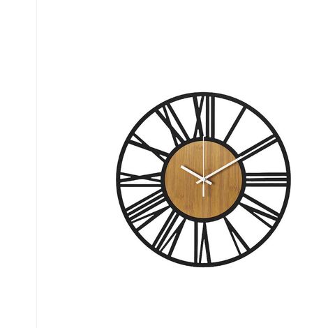 Horloge murale en fer, horloge silencieuse de luxe simple et créative pour la maison, le salon et la chambre à coucher, 34,2 cm (1/4)