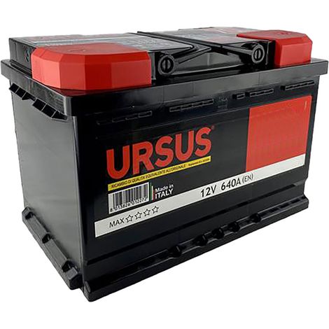 Batterie auto 'Ursus' 70 Ah 278x175x190 avec lave-glace multistation 'Pronto' 1 L