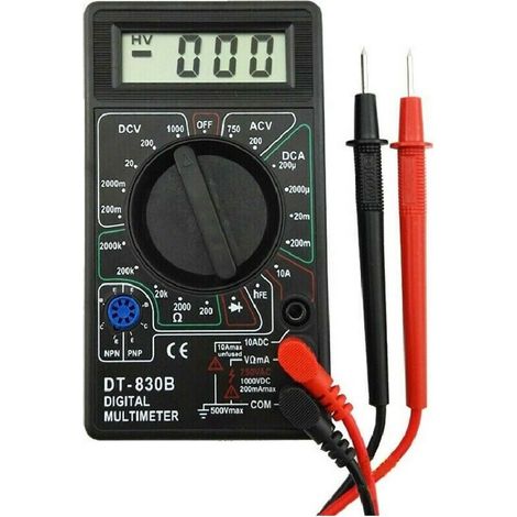 TrAdE Shop Traesio - Tester Multimetro Digitale Con Puntali Volt Ampere Professionale Dt-830 B -