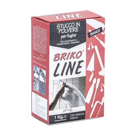 STUCCO FUGHE MAIOLICHE BRIKO LINE - BIANCO KG 1- 12 pezzi