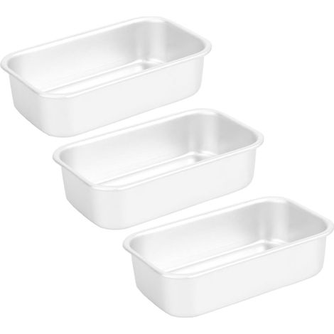 Backform Kuchen und Toastform aus Aluminiumlegierung 3 Stück Hitzebeständig und Einfach zu Bedienen Silberfarbene für Ofen und Partys (1/5)