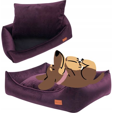 Cuccia per cani con rivestimento e cuscino sfoderabili 90x70x20 cm Ukory VIOLA (1/5)