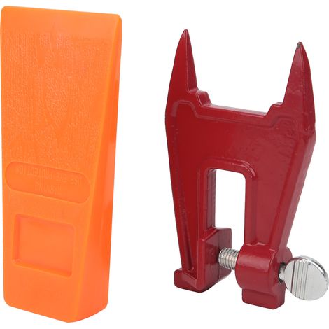 Cale d'abattage orange 5,5 pouces pour tronçonneuse avec guide de coupe et kit de fixation