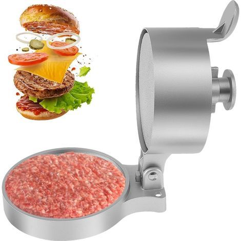 Presse à hamburger, moule à hamburger réutilisable en alliage d'aluminium robuste et réglable, outil pour écraser les steaks et les légumes - pour grillades, plaques de cuisson, pique-niques, sandwich (1/5)
