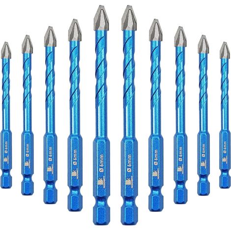 Exzenterbohrer Set 10 Stück 6mm für Fliesen, Glas, Marmor, Beton (1/5)