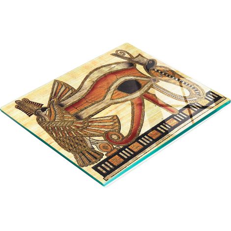 Tabla de cocina decorativa multifuncional con bordes endurecidos, diseño Ojo Egipcio, 60x52 cm. (1/5)