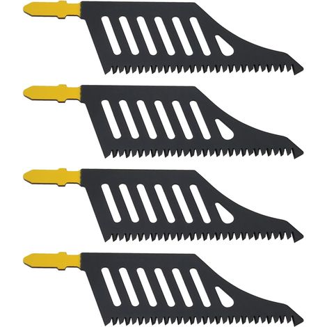 Lot de 4 Lame scie sauteuse Tige en T 112 mm Acier carbone 11 TPI Pour bois (1/5)