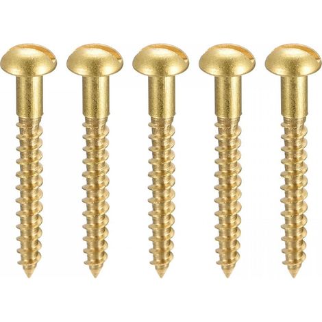 Bois Vis M2.5 x 20mm Fendu Rond Tête Laiton Autotaraudant Vis 100 Pcs (1/4)