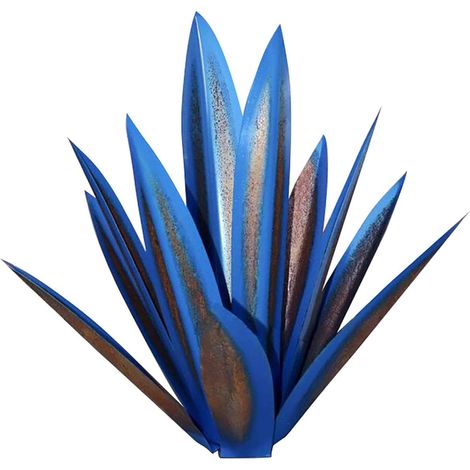 MINKUROW Tequila Escultura Rústico Azul Metal Agave Yard Art Grande Rústico Pintado A Mano Metal Agave Garden Yard Art Decoración Estatua Decoración Para El Hogar Para Estacas De Jardín,Darkblue-27cm (1/5)