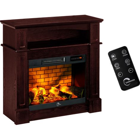 Cheminée Electrique Sifora 2 000W 80,5 x 30 x 81 cm Bois Sannover - Livrée montée, prête à l'emploi (1/3)