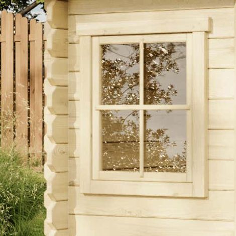 Alpholz 5-Eck Gartenhaus Modell Sunny-A Gartenhaus aus Holz in Pinie, Holzhaus mit 28 mm Wandstärke, Blockbohlenhaus mit Montagematerial