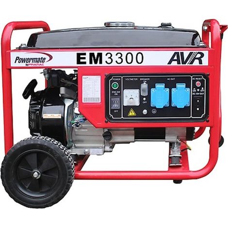 Pramac EM3300 Generatore 3 kW OHV a benzina  con AVR Stage V fornito di ruote (1/3)