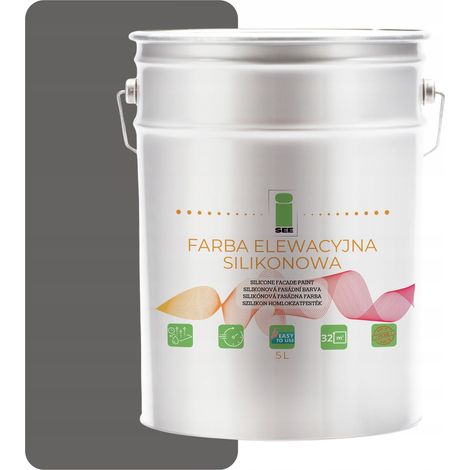 Peinture de façade respirante à base de silicone 5L mate - Gris graphite (1/5)