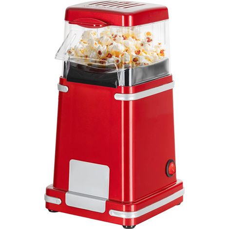 Máquina Palomitas 1200W, Aire Caliente, Roja, Dosificador, 3 Min.