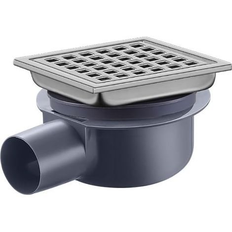 Caniveau douche carré 15x15cm avec siphon 360°, anti-odeur et double filtration (1/4)