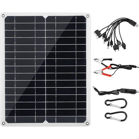 Tragbare 15W DC 18V/5V Dual-USB-Solar-Powerbank mit Solarpanel für Reisen, Auto und Boot (1/5)
