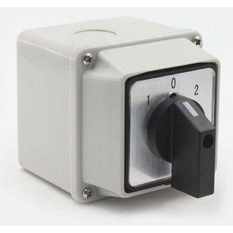 [NEVER USED] Universal rotary cam selector LW26-20A 220 V – 8 terminals, 3 positions 1-0-2 changeover switch with main switch