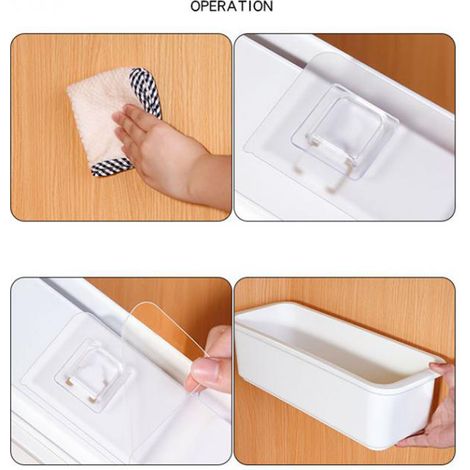 Boîte de rangement coulissante pour lingerie, étagère de rangement sans perçage pour salle de bain (espace réduit), boîte de rangement murale pour cuisine (1/5)