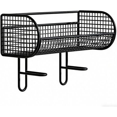 Étagère de toilette suspendue, gain de place, grande capacité, noire, simple couche. (1/5)