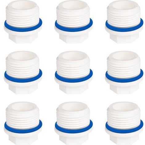 Lntyq Bouchon Plomberie Male 9 Pièces Bouchon D'Obturation Male Bouchon D'Étanchéité Pour Tuyau Bouchon Robinet Hexagonal Bouchon Hexagonal En Plastique Bouchon Male Plomberie (1/4)