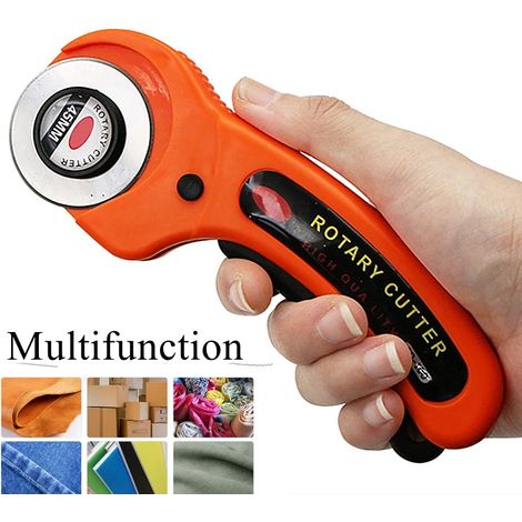Juego de cortador giratorio de 45 mm, tapete de corte, regla de patchwork y clips de costura para telas, cuero, proyectos de costura y proyectos de bricolaje. (1/5)